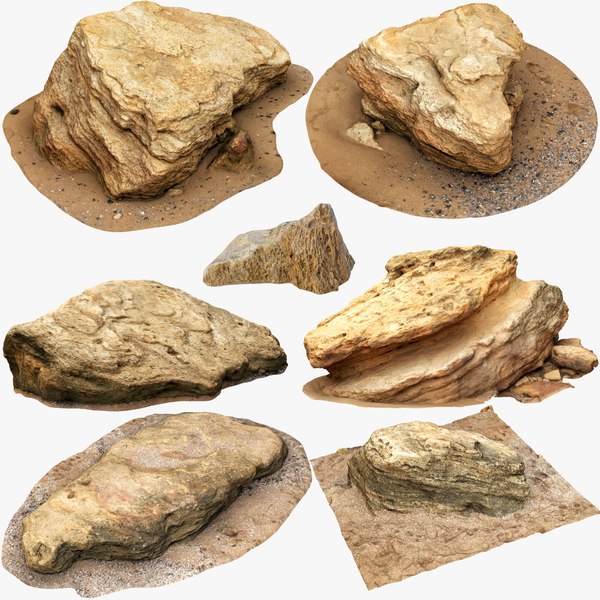 3D Short Flat Rocks - TurboSquid 1909649