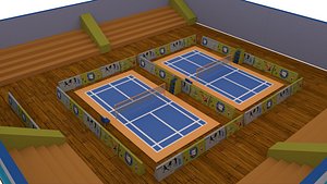 Cartoonish Badminton Court