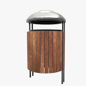 Modern Timber Street Bin Vol 04 - 4K Textures Game-Ready PBR