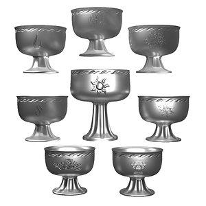3D Silver Ritual Bowls