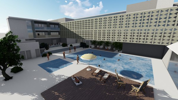 revit hotel 3D model