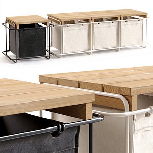 bartmannberlin GRIT INDOOR Storage Bench with Fabric Baskets