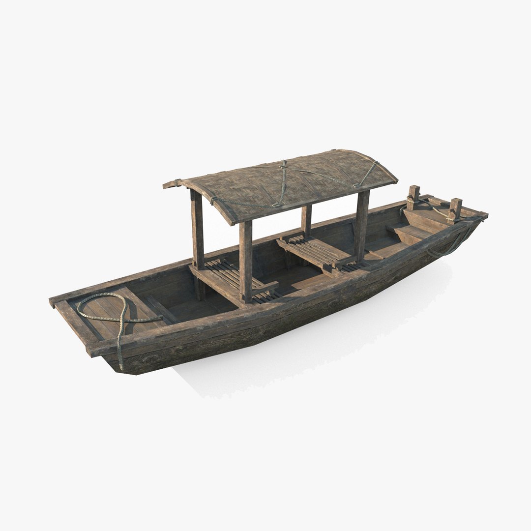 Ancient Asian Wooden Boat 3D Model - TurboSquid 2038773