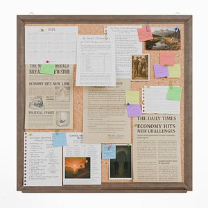 Customizable Wooden Wall Cork Board - Square Classic Pin Notice Board model