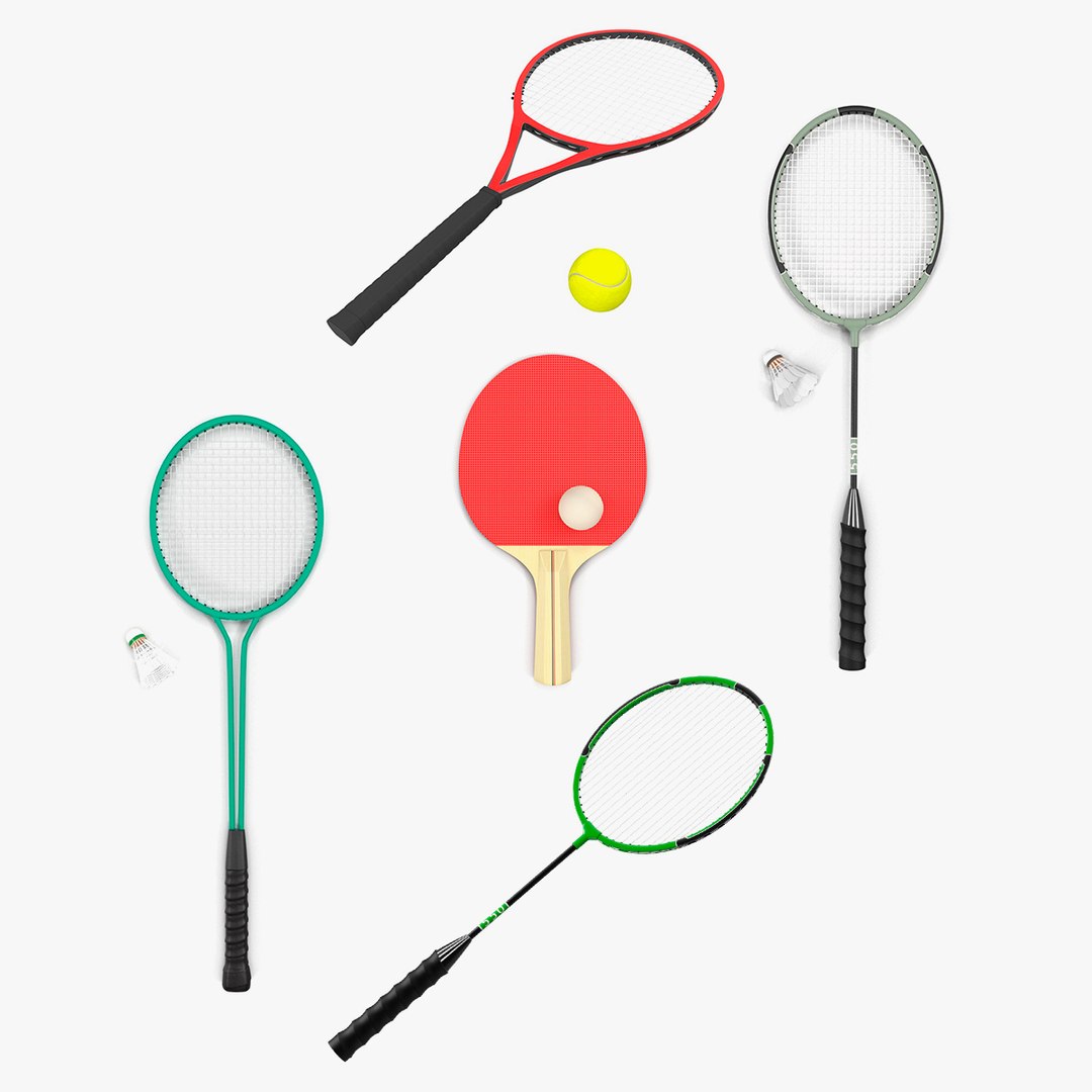 Sport Rackets Collection 3 3D model preview