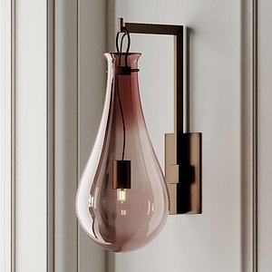 3D sconce veronese drop murano model