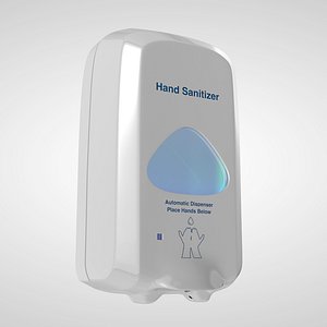 touch-free hand sanitizer wall 3d c4d