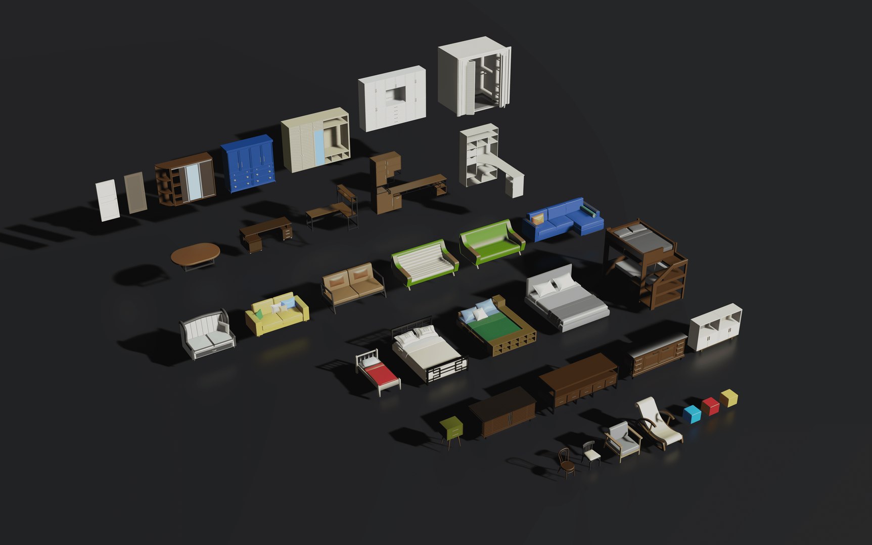 Low Poly Interior Pack Model - TurboSquid 1843117
