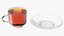 3D Large Cup with Saucer Full of Tea model