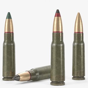 Low Poly Game Ready Soviet or Russian Cartridge 7-62x39 mm