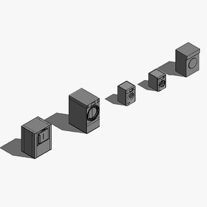 Washing Machines - Pack of revit families 3D
