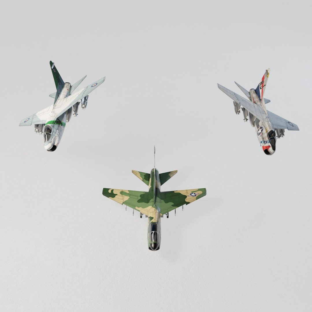 LTV A-7 Corsair II lowpoly attack plane model https://p.turbosquid.com/ts-thumb/LU/1X9Fjw/1V/preview00/jpg/1645635888/1920x1080/fit_q87/afb4d8ba64336df92d2247c1fd3a89295e177606/preview00.jpg