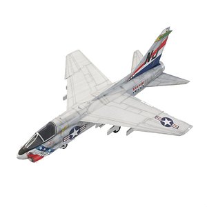 LTV A-7 Corsair II lowpoly attack plane