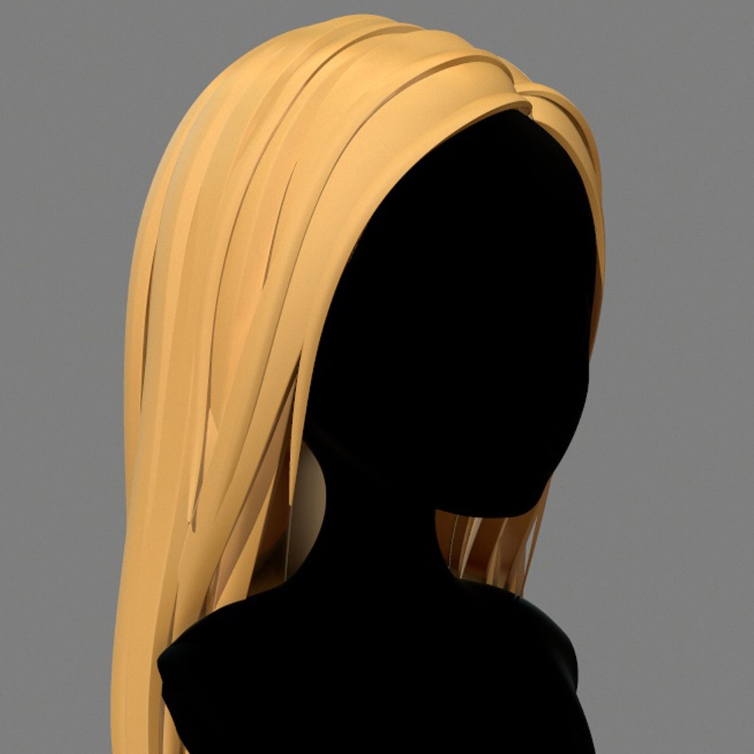 long straight hair 3D model