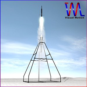 3d model of rocket robert goddard liquid
