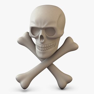 Pirate Skull Bones M 1 3D