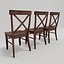 set cross-back chairs 3d model