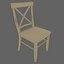 set cross-back chairs 3d model