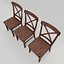 set cross-back chairs 3d model