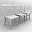 set cross-back chairs 3d model