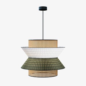 3D Wicker Hanging Lamp model