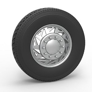 Diecast Front custom wheel of semi truck Version 14 Scale 1 to 25 3D