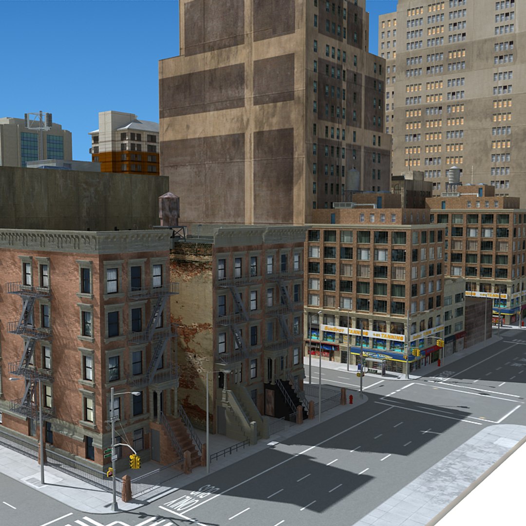 City Street Set 3d Model