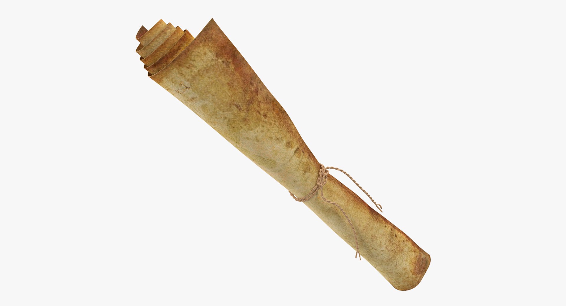 Old Rolled Paper 3D model preview