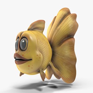 3D Cartoon Golden Fish Yellow