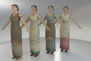 Rigged Roman Peasant Woman 3D model