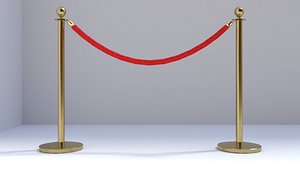 3D model red carpet guardrail low-poly