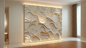 3D modern panel wall decor set wall relief mural CNC 105