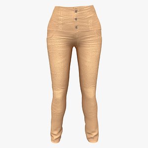 3D High Waist Skinny Jeans Pants model