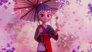 3D Kimono girl- FULLY RIGGED