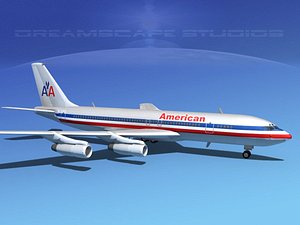 3d model of 707-320 airlines boeing 707