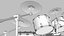 3D Standard Drum Kit model