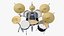 3D Standard Drum Kit model