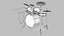 3D Standard Drum Kit model
