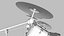 3D Standard Drum Kit model