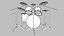 3D Standard Drum Kit model