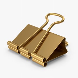 Gold Binder Clip(1) 3D model