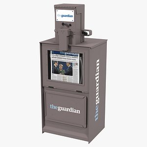 3d model classic newspaper box gray