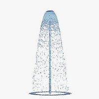 160cm height Medium Trickle Fountain rising up - Animation of 12s at 60fps