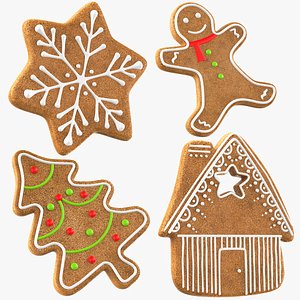 3D Detailed Christmas Cookies model