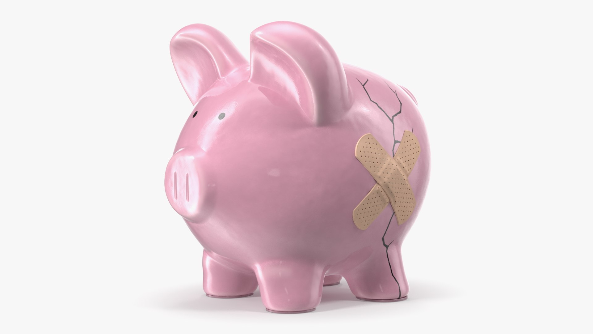 Cracked Piggy Bank 3D Model 3D model preview