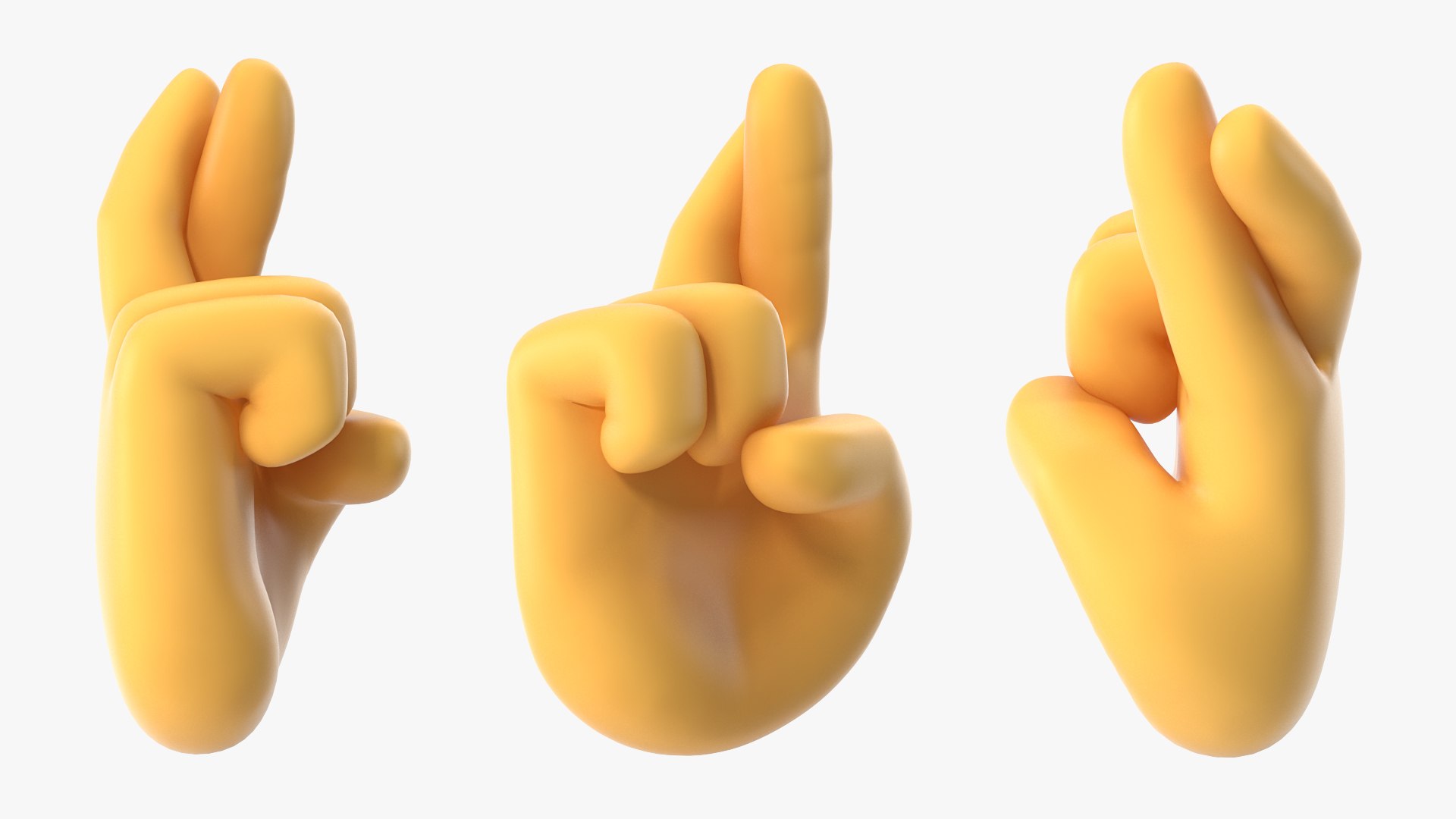 Crossed Fingers Emoji 3D model preview