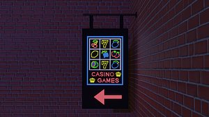 3D model casino signboard