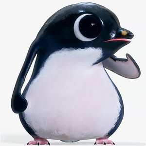 Cartoon Penguin Character Rigged PBR