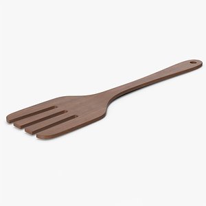 Kitchen Spatula Fork Dark Wood