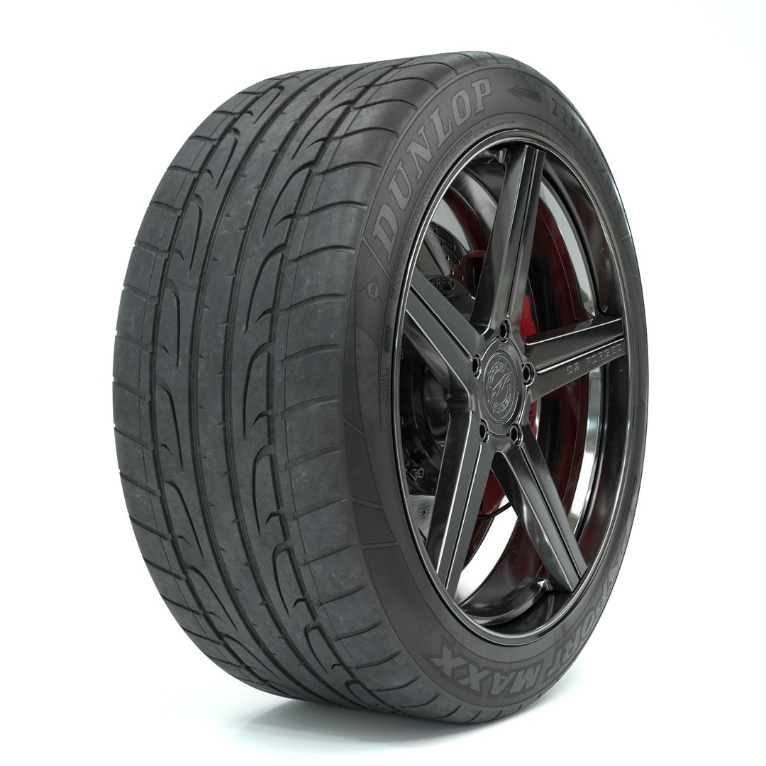 D2 Wheel And Dunlop Sport Maxx Tire Model TurboSquid 2082248